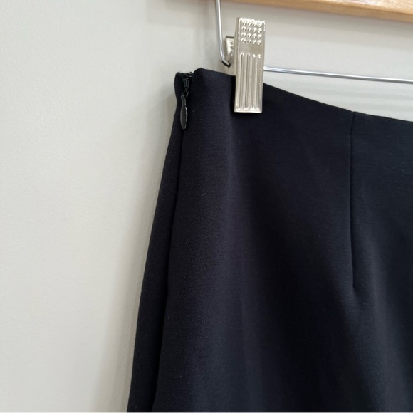 Belstaff black pleated front leather midi skirt asymmetrical size 38 US medium - Picture 8 of 12